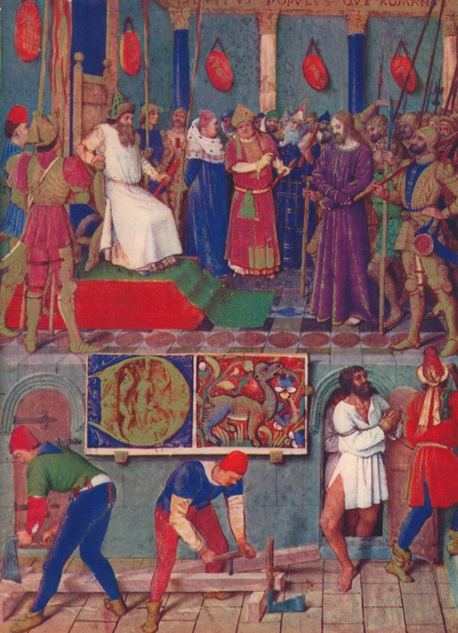 耶稣在Pontius Pilate之前，c1455年，1939年 作者 让·富凯