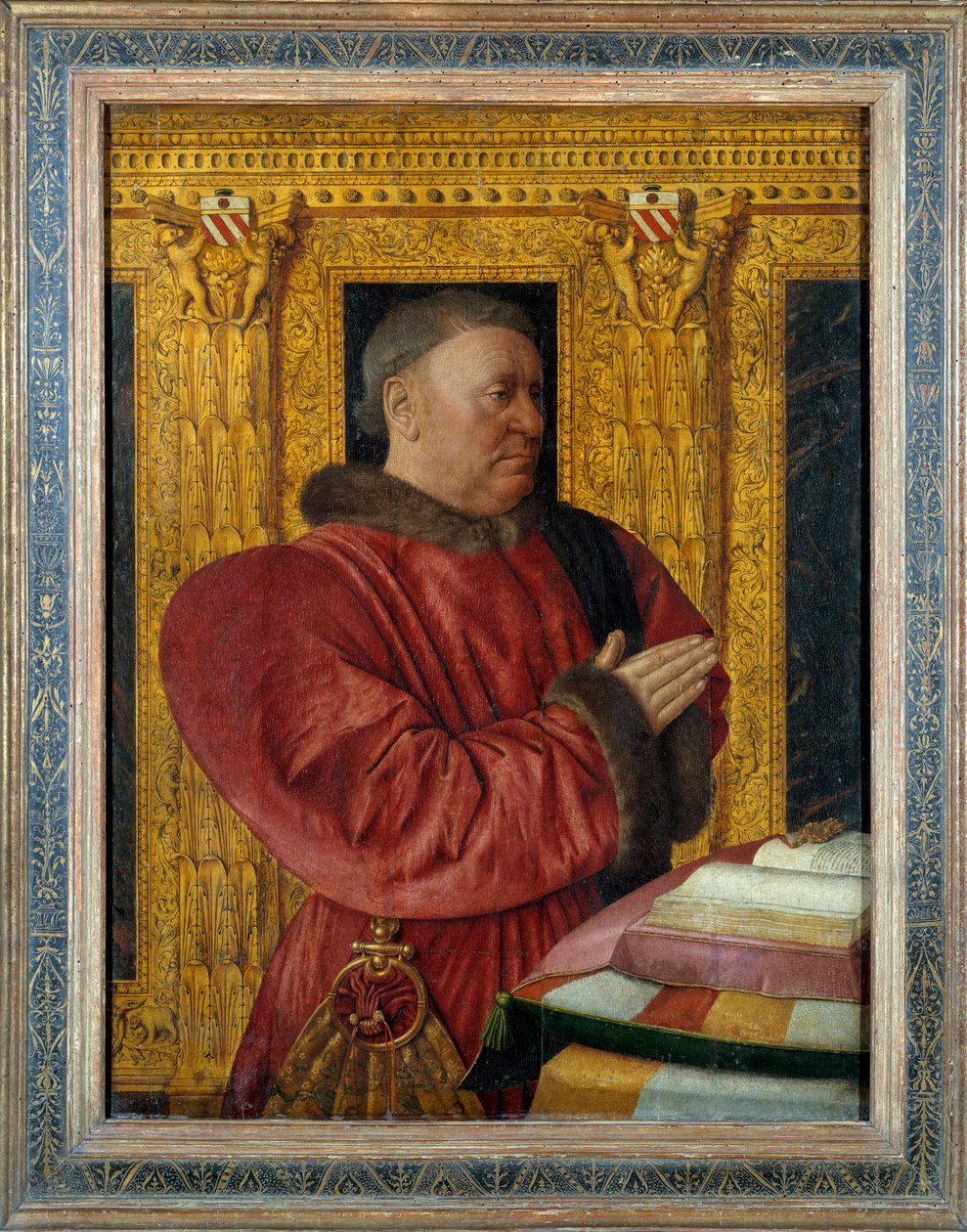 Guillaume Jouvenel des Ursins (1401-1472) Baron de Trainel，法国总理的肖像 让·富凯 (Jean Fouquet)（1420-1481 年）15 世纪在木头上作画。 0,96x0,73 米 作者 让·富凯