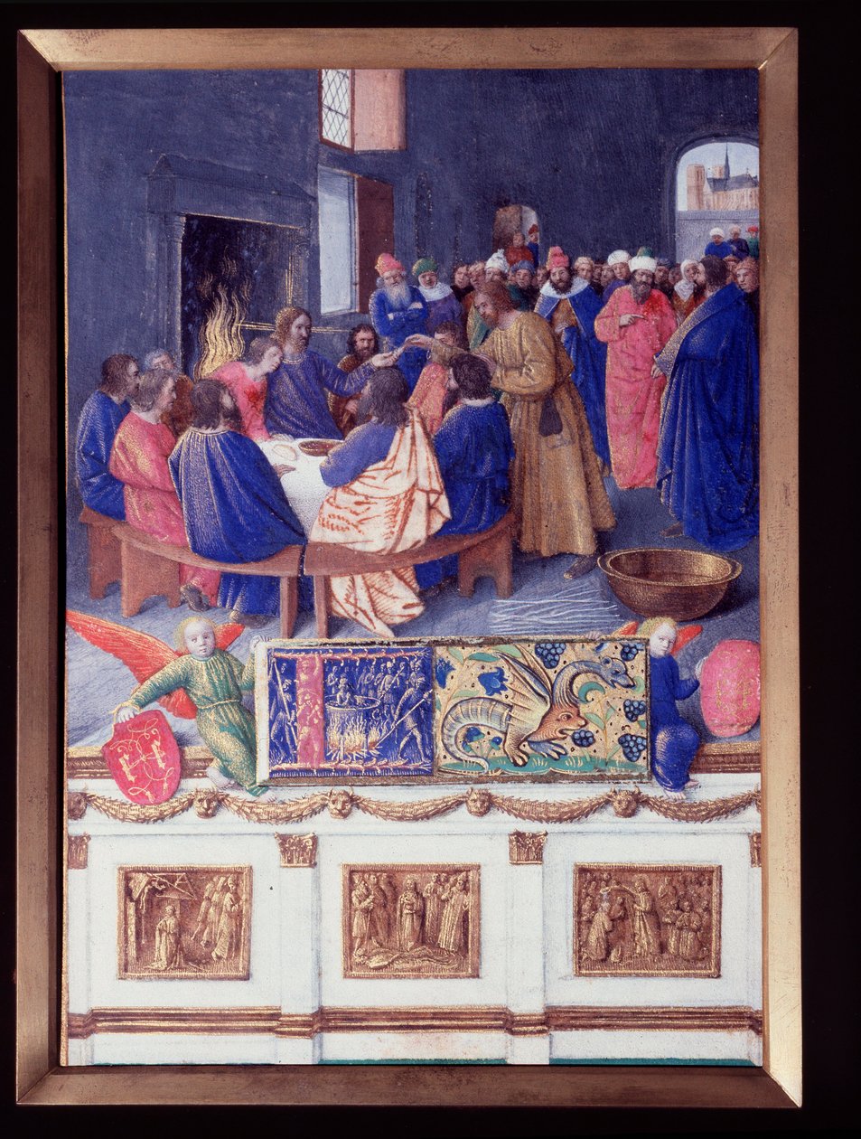 圣约翰在塞内。摘自让-富凯（Jean Fouquet，1420-1477/1481）的《艾蒂安-谢瓦利埃的小时书》的微型画。 作者 让·富凯