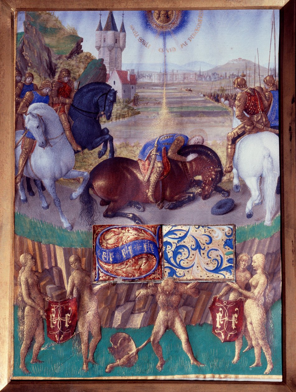Saint Paul on the way to Damascus Miniature taken from “The Book of Hours of Stephen Chevalier” by Jean Fouquet (1420-1477/1481) 作者 让·富凯