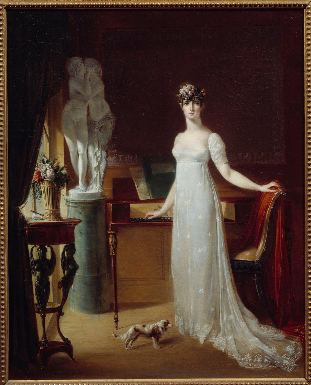 Pauline Bonaparte (1780-1825) 与 Eros et Psyche 合影的全长肖像 Jean Francois Bosio (1764-1827) 19 世纪私人收藏 作者 让·弗朗索瓦·博西奥