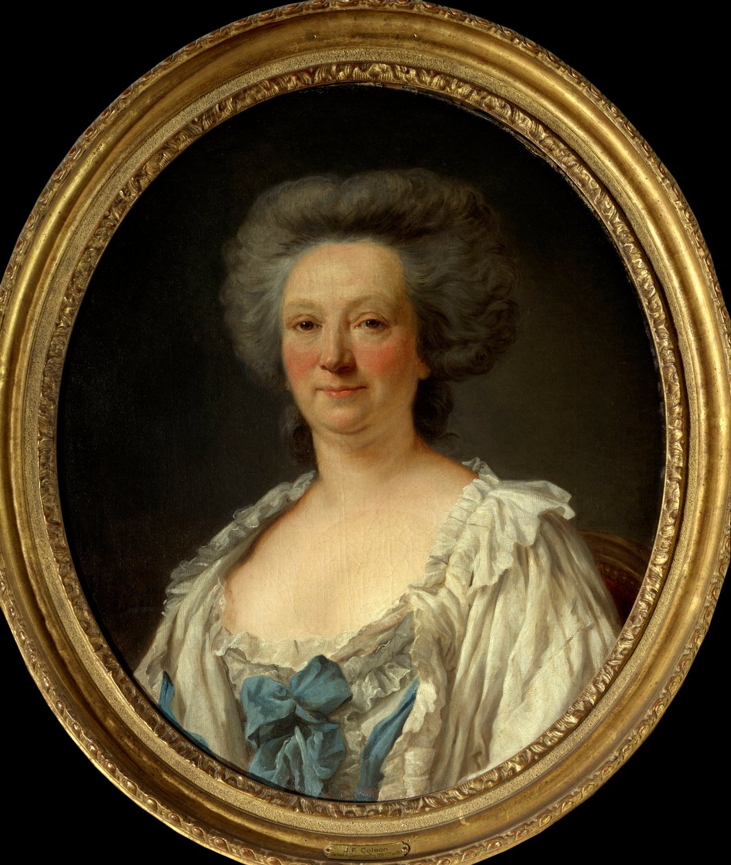 杰夫林夫人 (Marie-Therese Rodet) (Marie Therese) (1699-1777) 的肖像 Jean Francois Colson (1733-1803) 1757 年太阳 0,7x0,6 米巴黎，卡纳瓦莱博物馆 作者 让·弗朗索瓦·科尔森