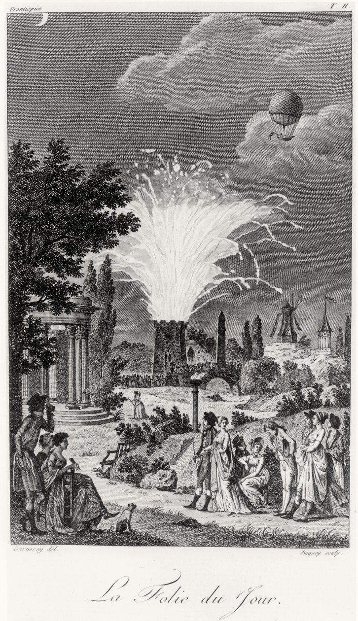 蒂沃利公园（Jardin de Tivoli）的烟火表演，摄于1826年 作者 让·弗朗索瓦·加尼雷