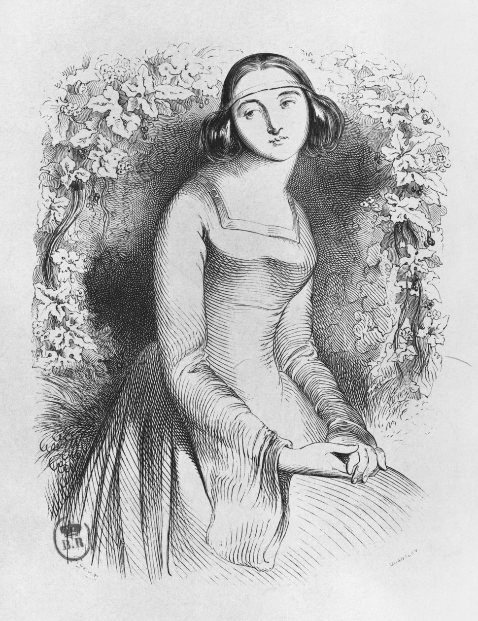 Heloise，来自&39;Heloise和Abelard的信件&39;的插图，1839年 作者 让·弗朗索瓦·吉古