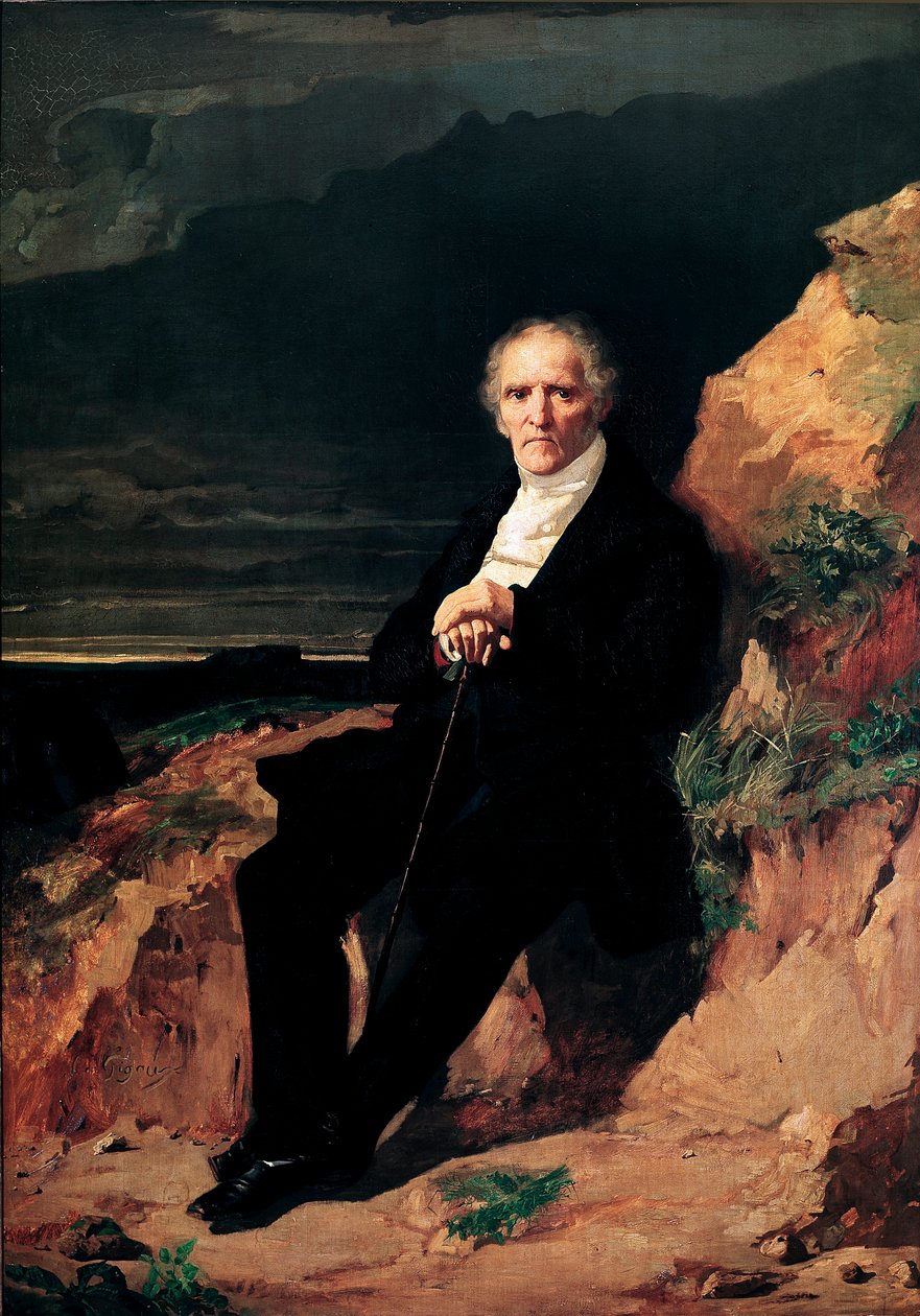 法国经济学家和哲学家 Charles Fourier (1772-1837) 的肖像 Jean Gigoux (1806-1894) 19 世纪 Besancon，Musee Historique du Palais Granvelle - 法国哲学家和经济学家 Charles Fourier (1772-1837) 的肖像。 排 作者 让·弗朗索瓦·吉古