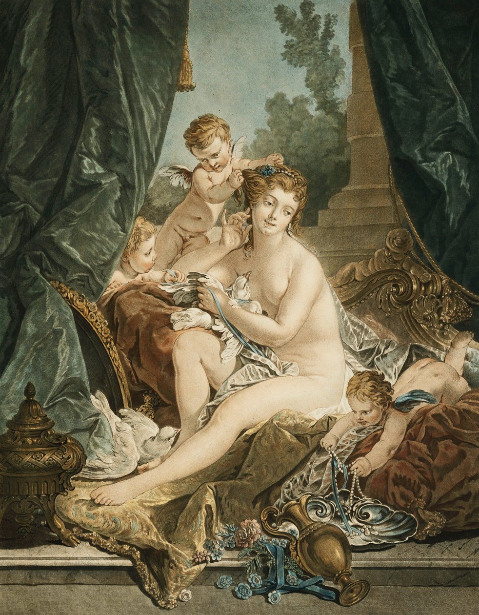 La Toilette de Venus，以弗朗索瓦·布歇（Francois Boucher）为根据，1783年 作者 让·弗朗索瓦·詹尼特