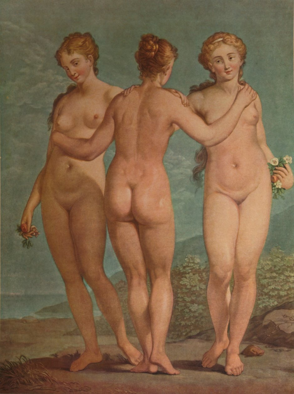 莱斯·特罗瓦·格莱斯（Les Trois Graces），《三个格莱斯》，三张，c1785，1913年 作者 让·弗朗索瓦·詹尼特