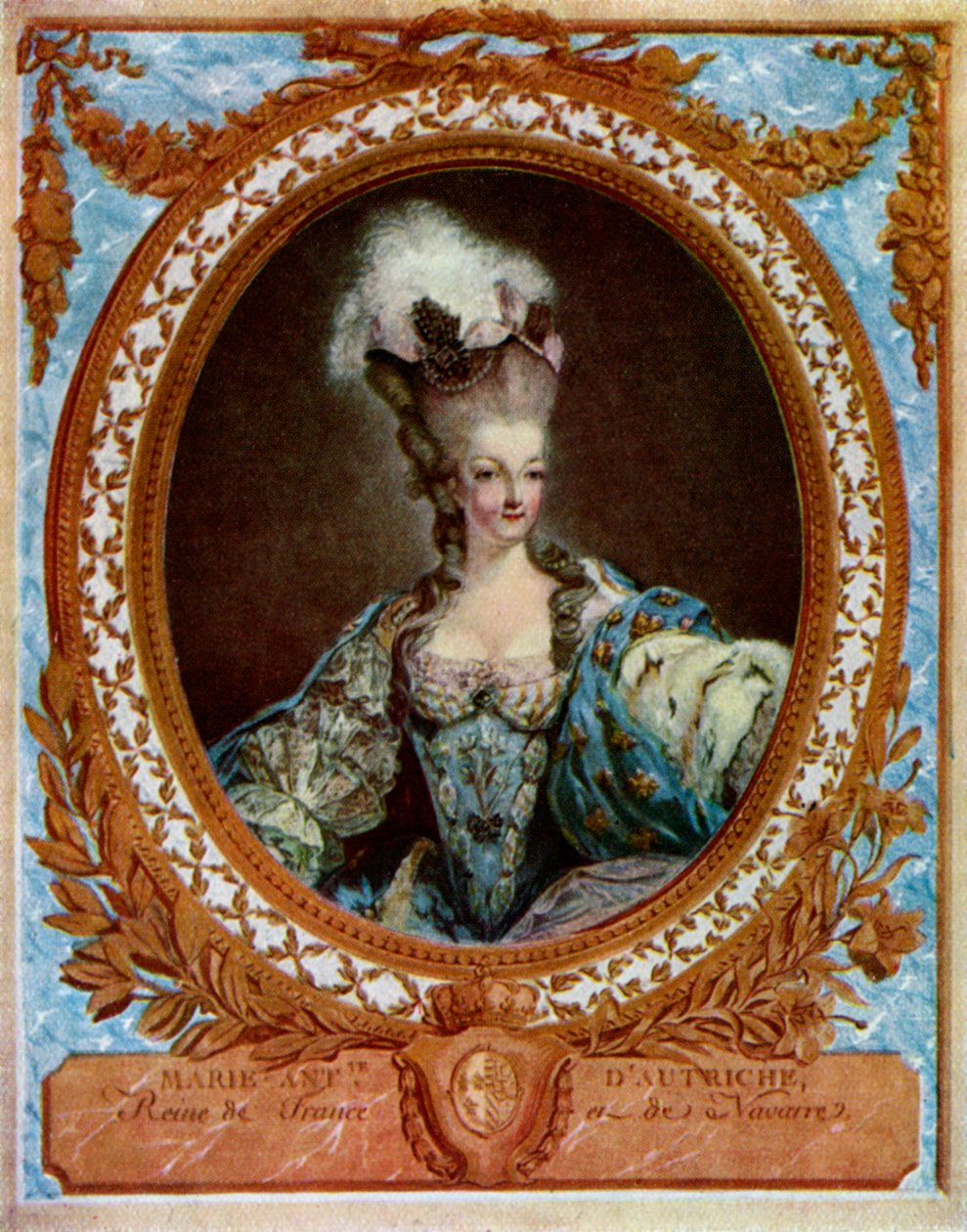 玛丽·安托瓦内特（Marie Antoinette）1755-1793，法国国王路易十六的皇后，1777年，1931年。 作者 让·弗朗索瓦·詹尼特