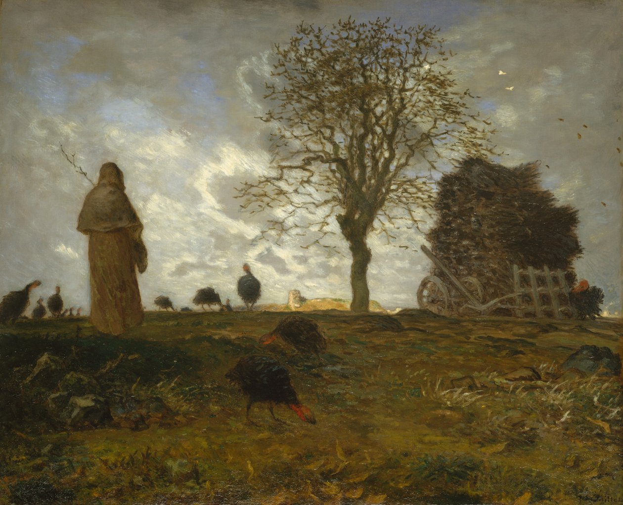 与土耳其群的秋天风景，1872-73年。 作者 让·弗朗索瓦·米勒