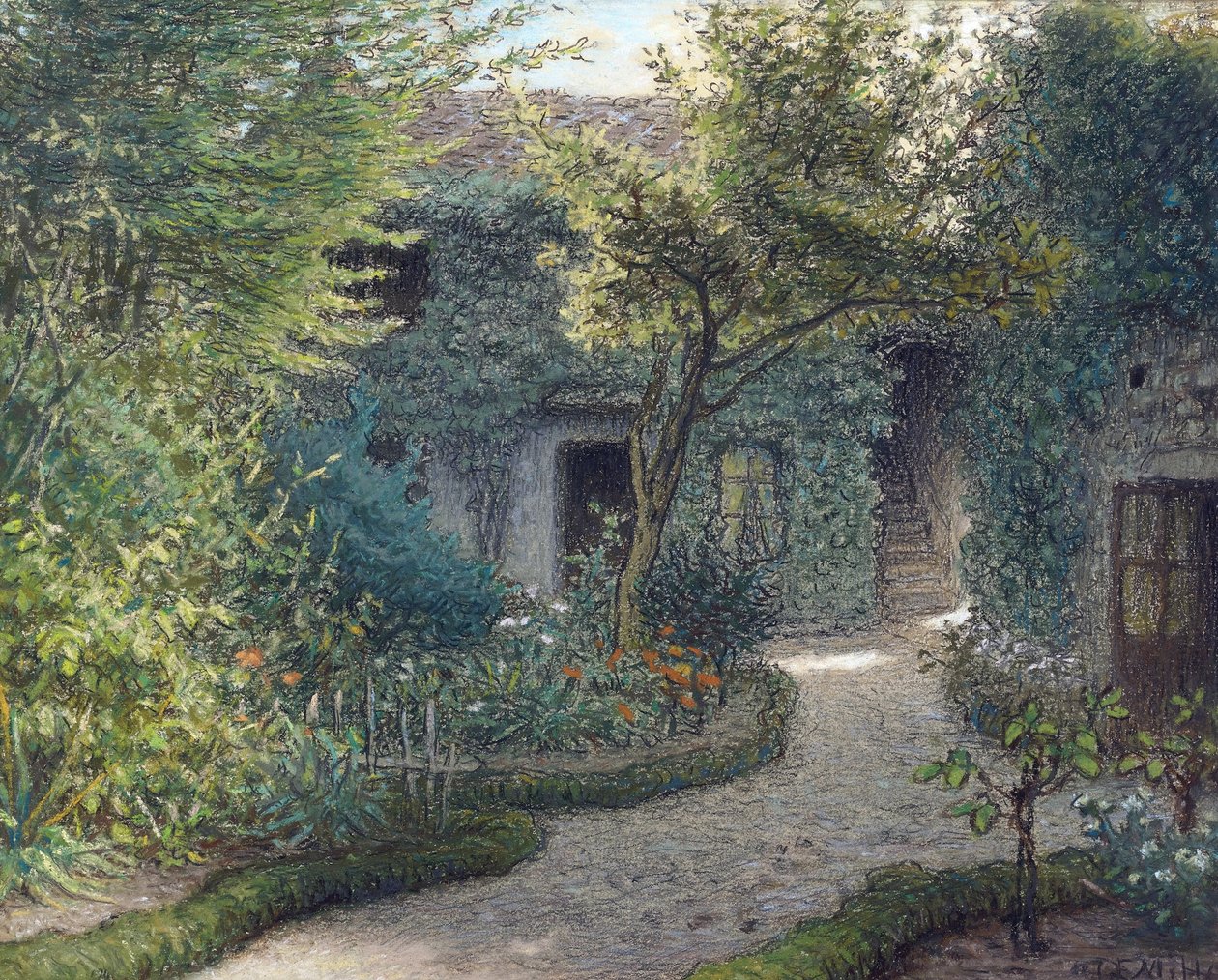""La maison de Theodore Rousseau (1812-1867) a Barbizon"" (House of Theodore Rousseau in Barbizon) Peinture de Jean Francois (Jean-Francois) Millet (1814-1875) Collection privee 作者 让·弗朗索瓦·米勒