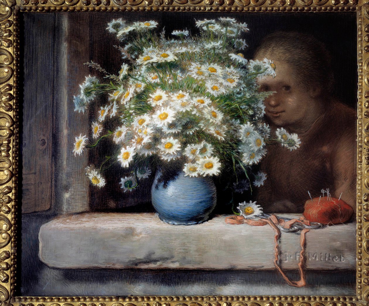 让·弗朗索瓦·米勒 (Jean Francois Millet) (1814-1875) 1871 年创作的粉彩雏菊花束。 0.7x0.83 m 巴黎，奥赛博物馆 作者 让·弗朗索瓦·米勒