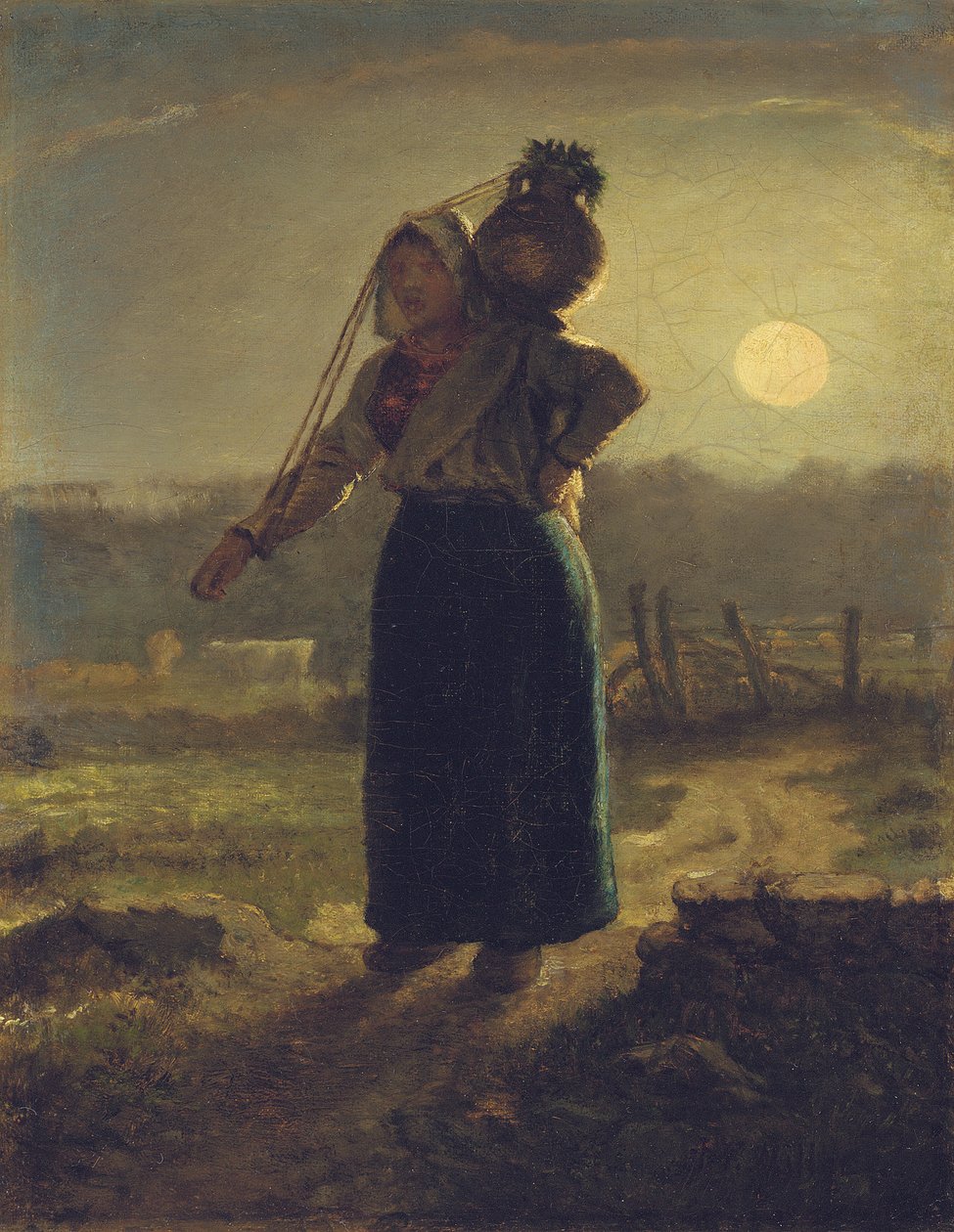 诺曼·挤奶女仆，1853-54年 作者 让·弗朗索瓦·米勒