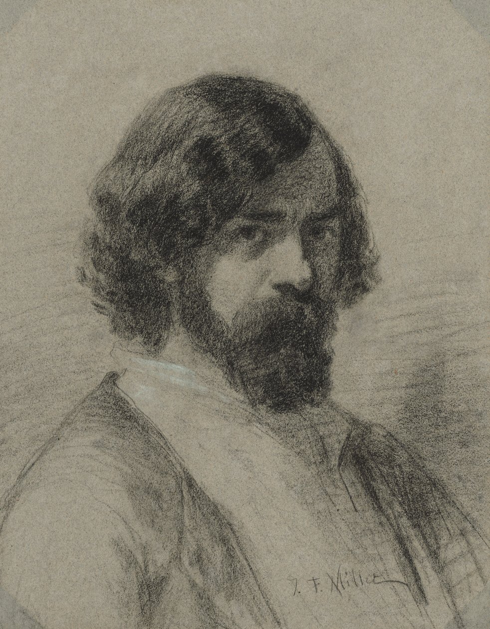 Narcisse Virgile Diaz de laPeña的肖像，1848年。 作者 让·弗朗索瓦·米勒