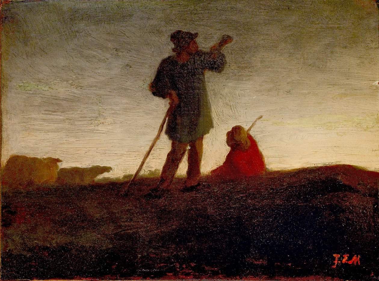 回顾羊群，1866-1872 作者 让·弗朗索瓦·米勒
