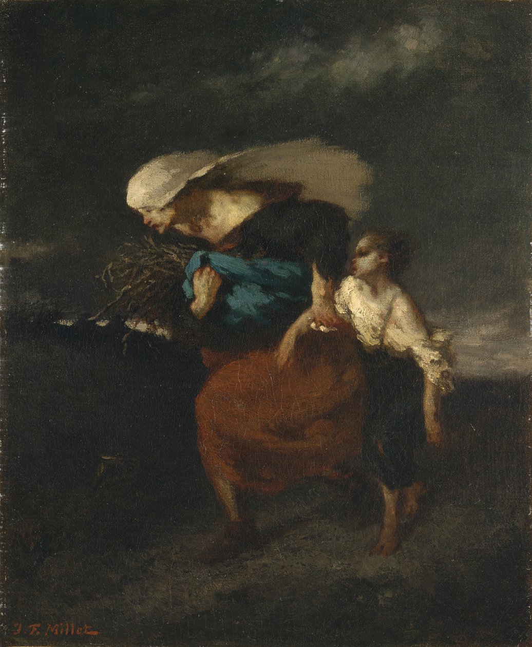 从暴风雨中撤退，c.1846 作者 让·弗朗索瓦·米勒