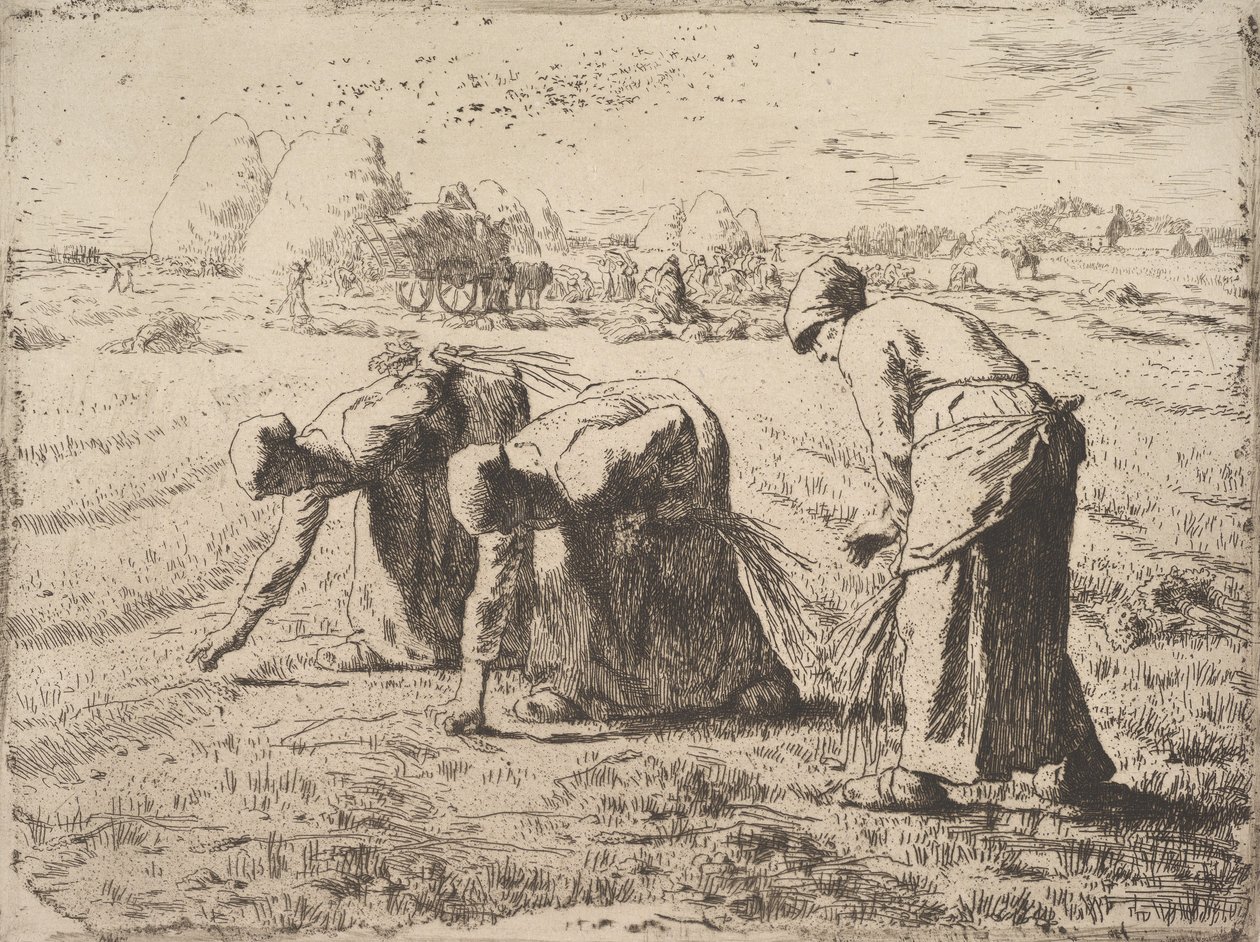 Gleaners，c.1855-56（蚀刻在脊柱上） 作者 让·弗朗索瓦·米勒