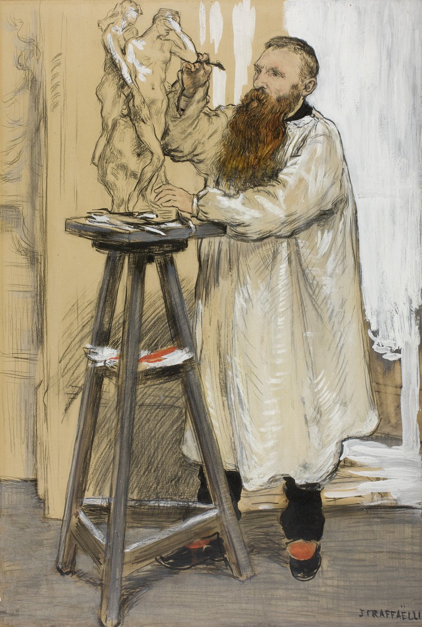 雕塑家奥古斯特·罗丹（Auguste Rodin）的肖像画，摄于1889年 作者 让·弗朗索瓦·拉斐利