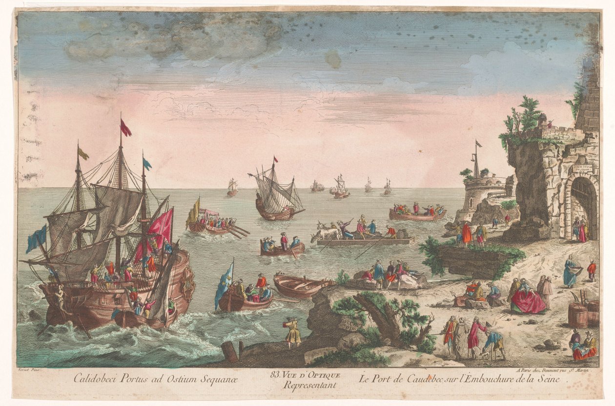 Gezicht op de haven te Caudebec bij de monding van de rivier de Seine
83.Vue d
