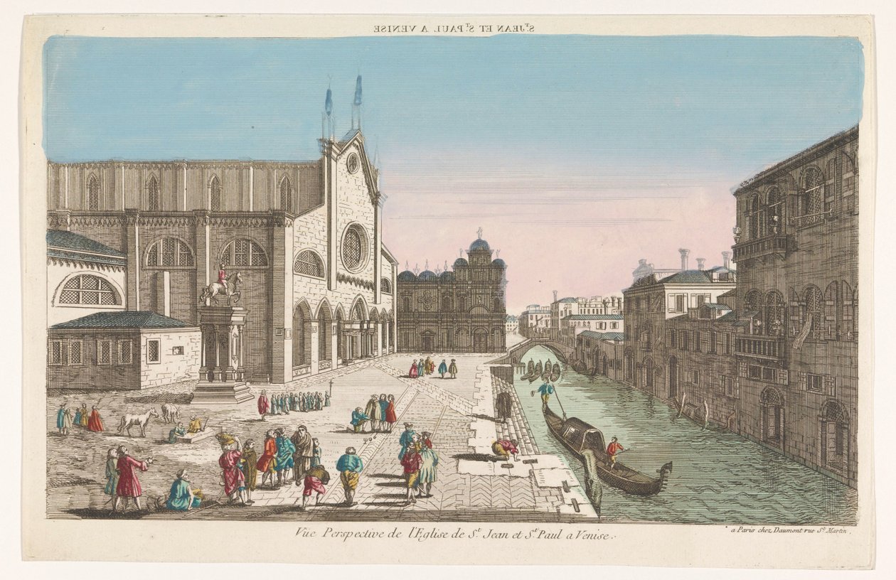 威尼斯圣乔凡尼保罗教堂的景观 St. Jean et St. Paul a Venise（物品上的标题） 作者 让·弗朗索瓦·道蒙