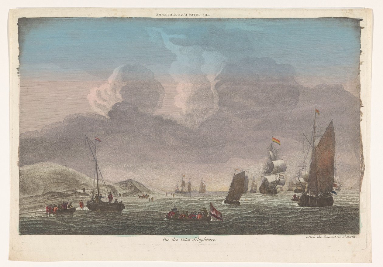 英格兰海岸与水上船只的景色
Les cotes d
