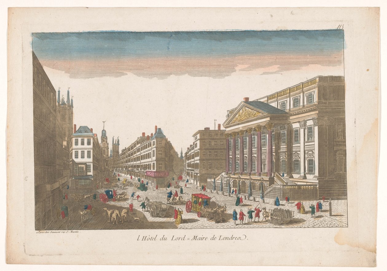 伦敦豪宅景观 l´Hôtel du Lord = Maire de Londre（物品上的标题） 作者 让·弗朗索瓦·道蒙
