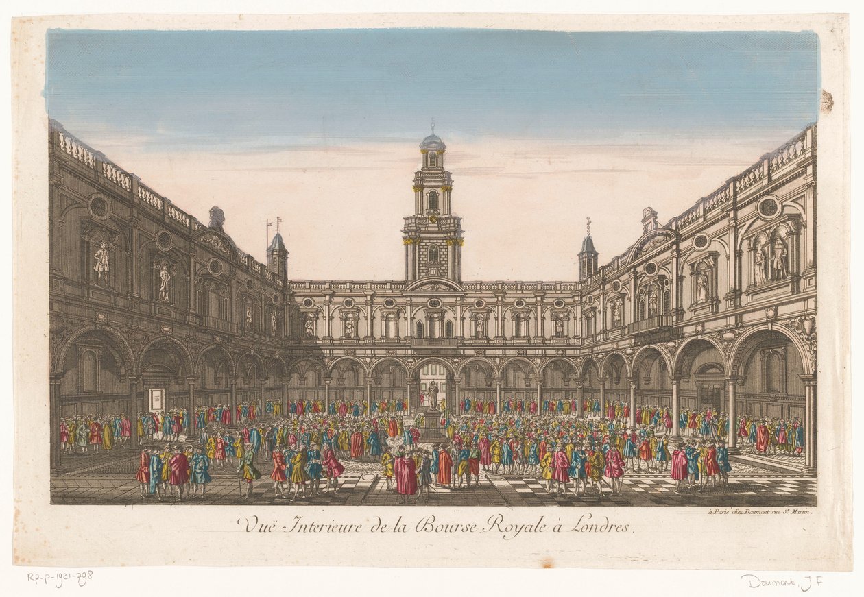 伦敦皇家交易所内景
Vuë interieure de la Bourse Royale à Londres（物品上的标题） 作者 让·弗朗索瓦·道蒙