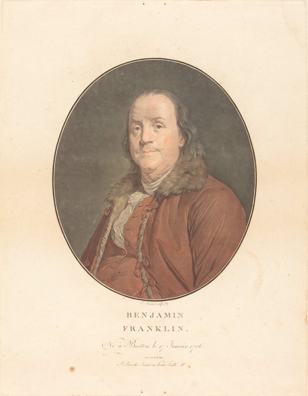 本杰明-富兰克林 作者 Jean François Janinet 和 Joseph Siffred Duplessis