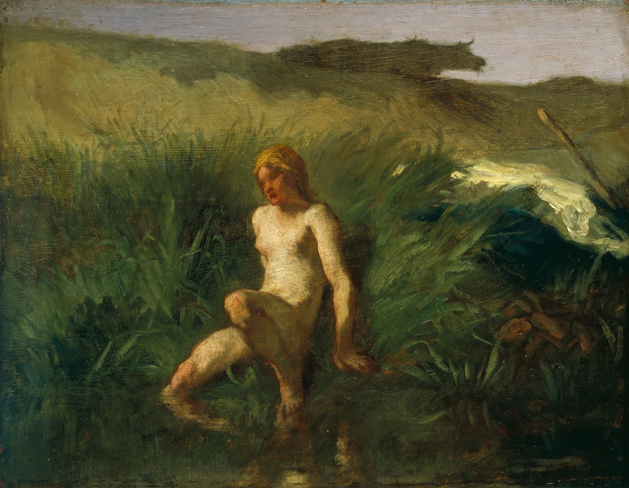 法语  La Baigneuse 沐浴者 作者 让·弗朗索瓦·米勒