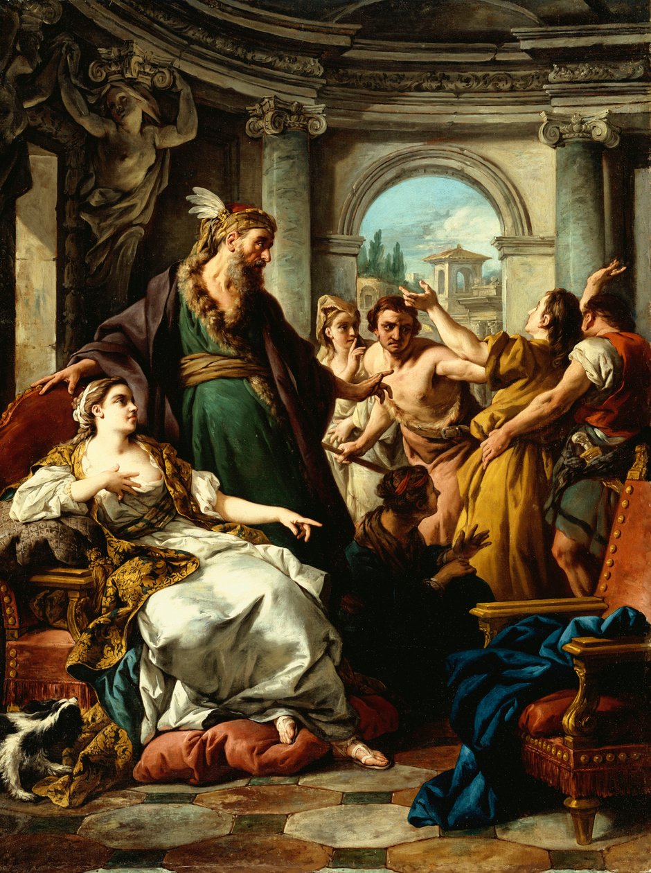 约瑟夫（Joseph）被波提乏（Potiphar）的妻子指控，1745年 作者 让·弗朗索瓦·德·特洛伊