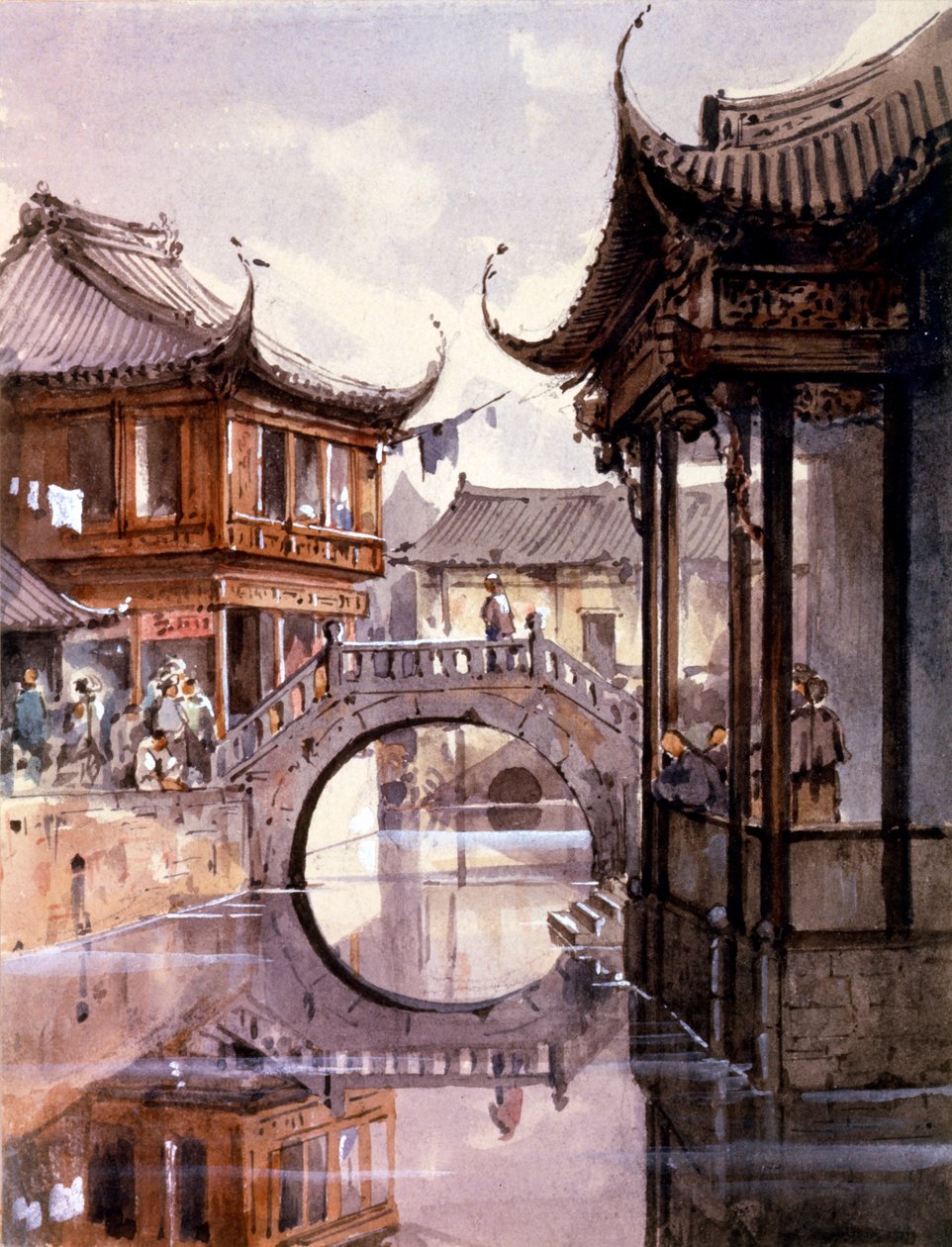 中国上海，c1860年的视图 作者 让·亨利·祖伯