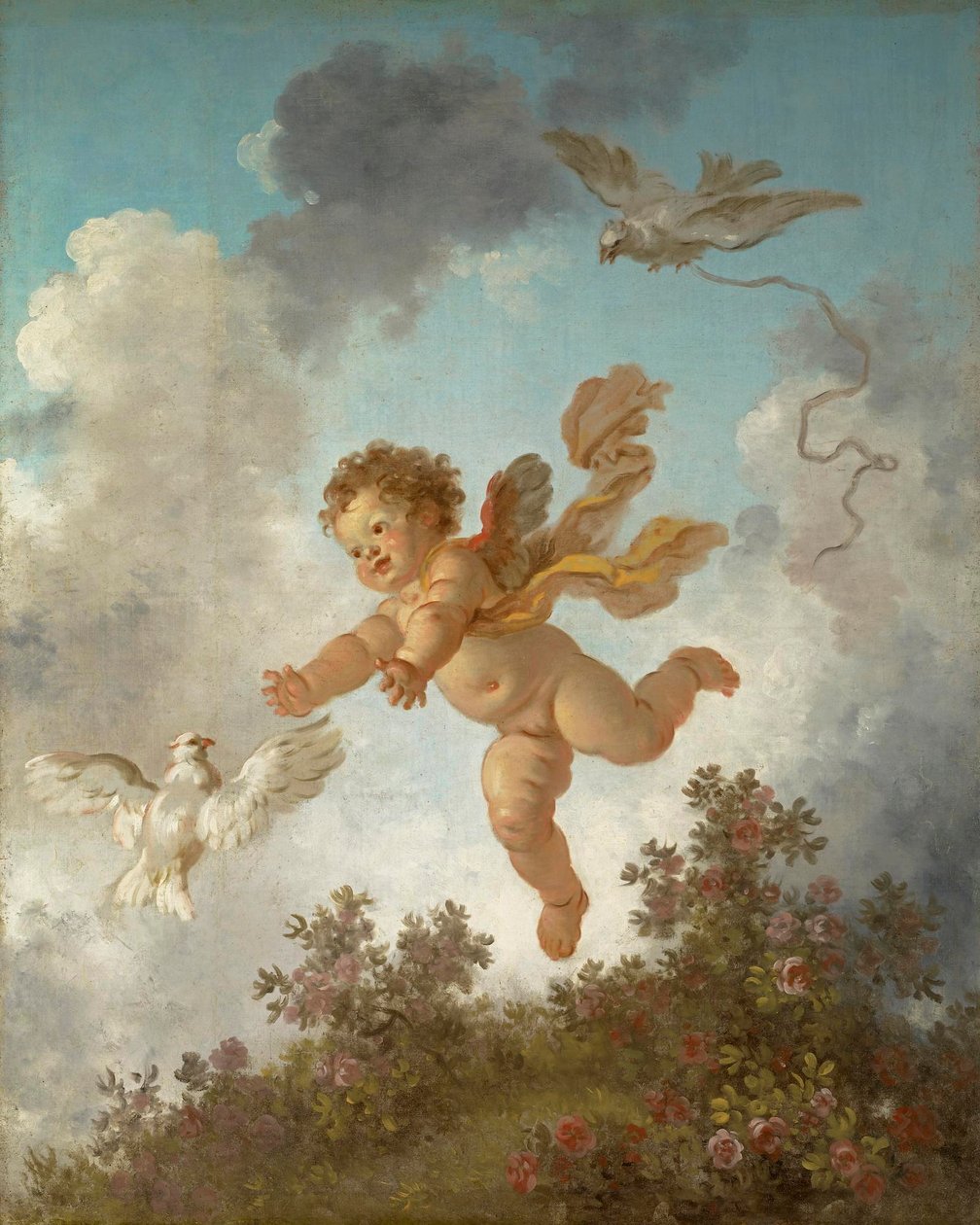 弗拉戈纳尔 - 《追逐鸽子的爱情进程》，1790-91 年 作者 让·奥诺雷·弗拉戈纳尔