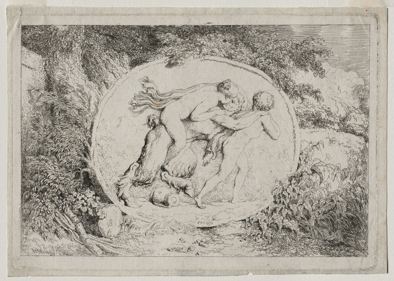 Bacchanales：Nymph Astride a Satyr，1763年。 作者 让·奥诺雷·弗拉戈纳尔