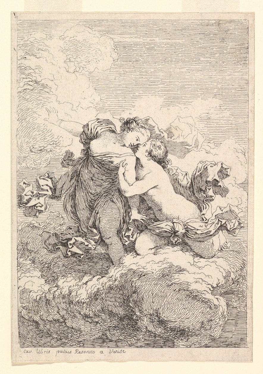 神话般的场景，可能是戴安娜（Diana）引诱的卡利斯托（caisto）， 1764年。 作者 让·奥诺雷·弗拉戈纳尔