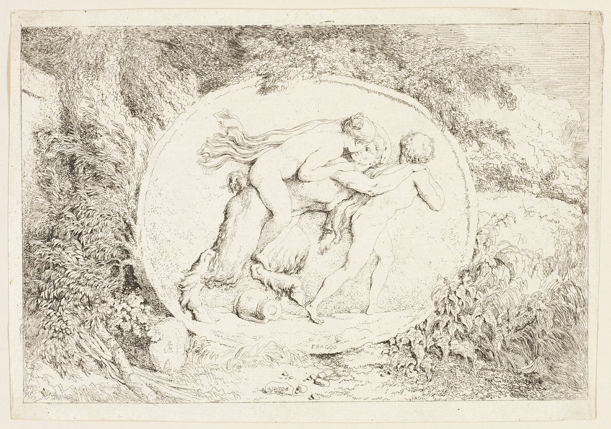 骑在撒提尔背上的仙女，选自《撒提尔游戏》（Bacchanales, or Satyrs