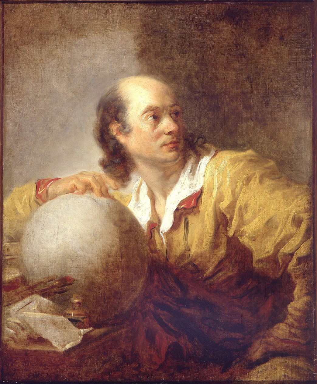 杰罗姆·拉朗德 (1732-1807) 的肖像 (Joseph Jerome Lefrancois de Lalande) - 让·奥诺雷·弗拉戈纳尔 (1732-1806) 的绘画 - 约 1769 年 - 布面油画 - 72x59.5 - Petit Palais, Musee des Beaux-Arts de la Ville从巴黎 作者 让·奥诺雷·弗拉戈纳尔