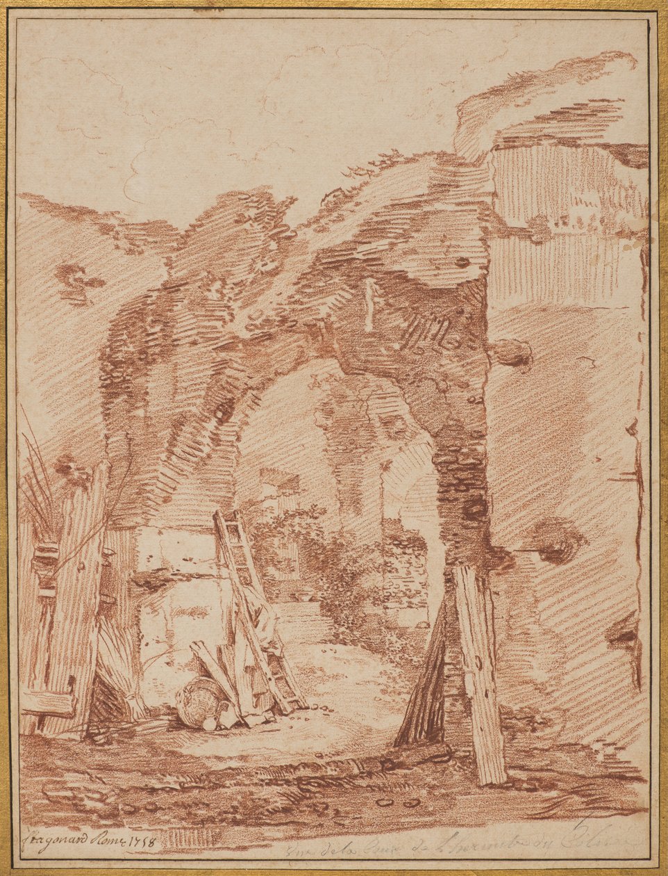 罗马竞技场的隐士法院，1758年 作者 让·奥诺雷·弗拉戈纳尔