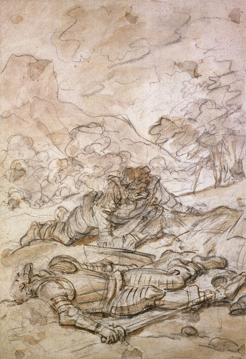 唐吉x德（Don Quixote）和桑乔·潘萨（Sancho Panza）的悲惨处境，18世纪受隔壁奴隶虐待 作者 让·奥诺雷·弗拉戈纳尔