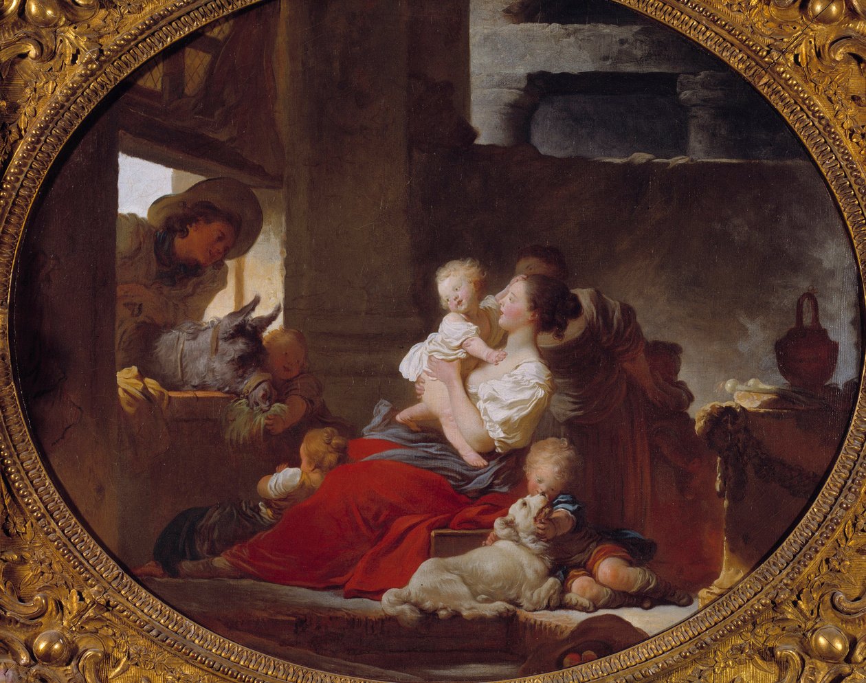 让·奥诺雷·弗拉戈纳尔（Jean Honore Fragonard，1732-1806 年）18 世纪巴黎，干邑博物馆杰伊的幸福家庭绘画 作者 让·奥诺雷·弗拉戈纳尔