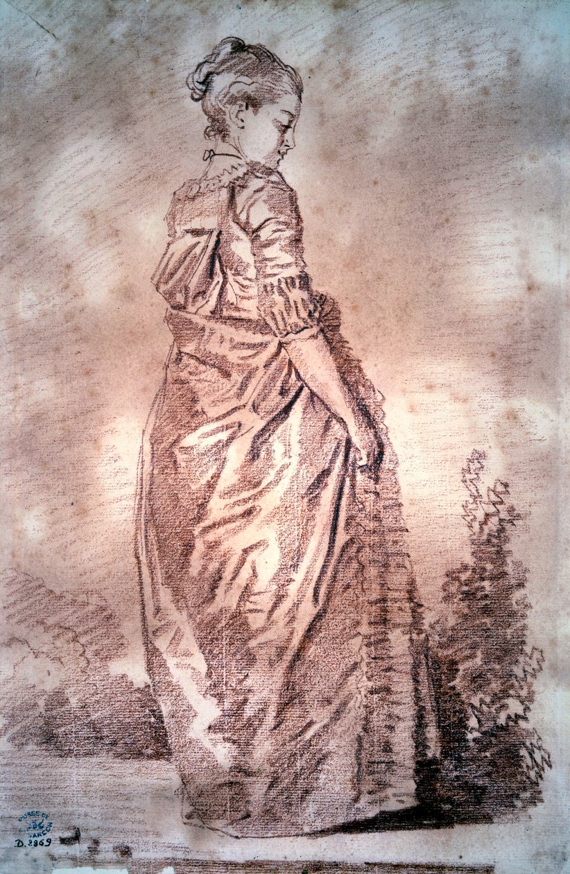 让走的年轻女子抽血通过Jean Honore Fragonard 作者 让·奥诺雷·弗拉戈纳尔