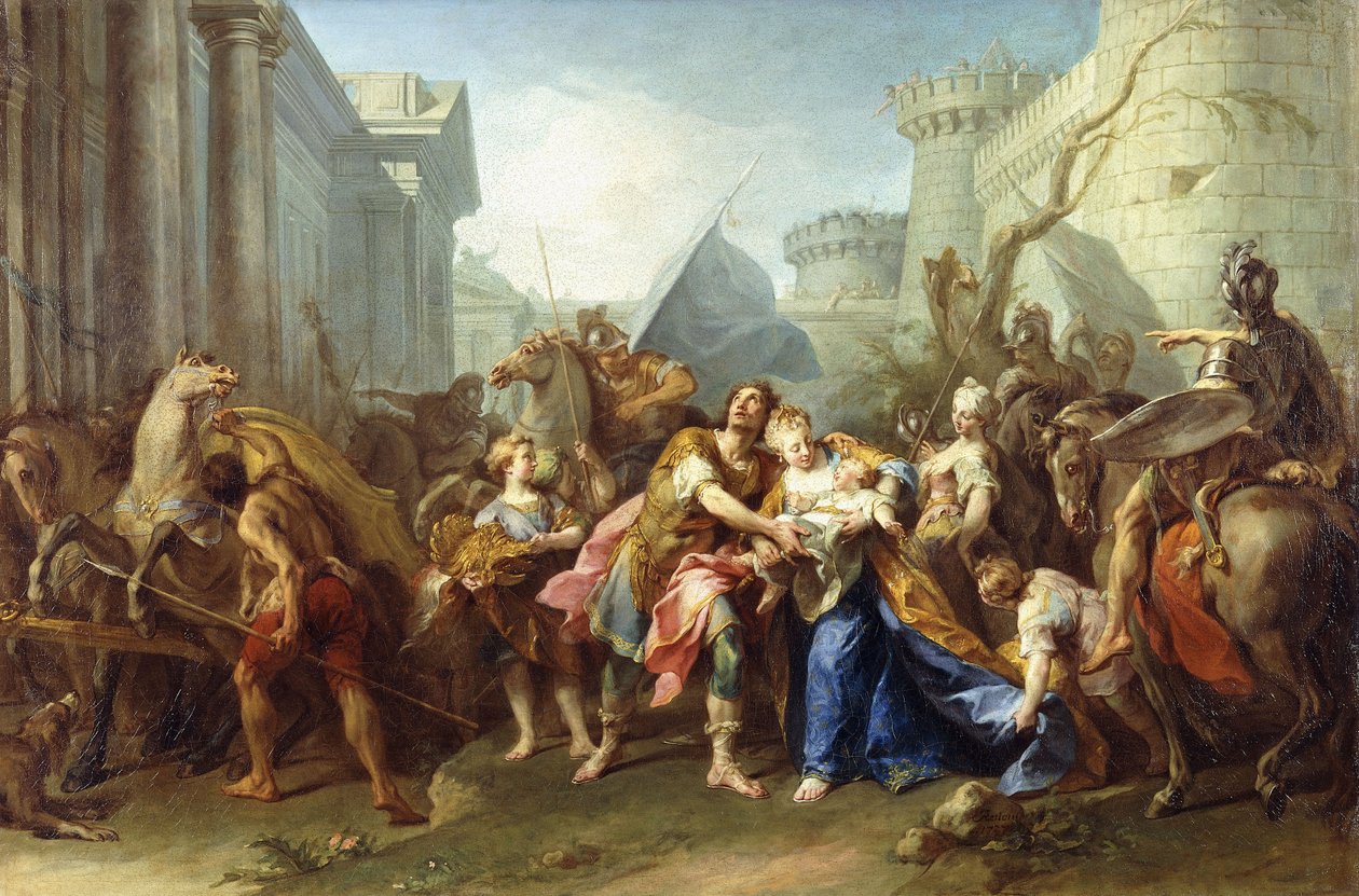 赫克托（Hector）离开安德罗马赫（Andromache），1727年 作者 让二世休养