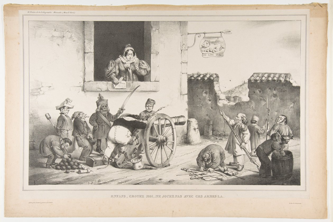 孩子们，听从我，不要玩那些武器，1834年4月 作者 让·伊格纳斯·伊西多尔·杰拉德