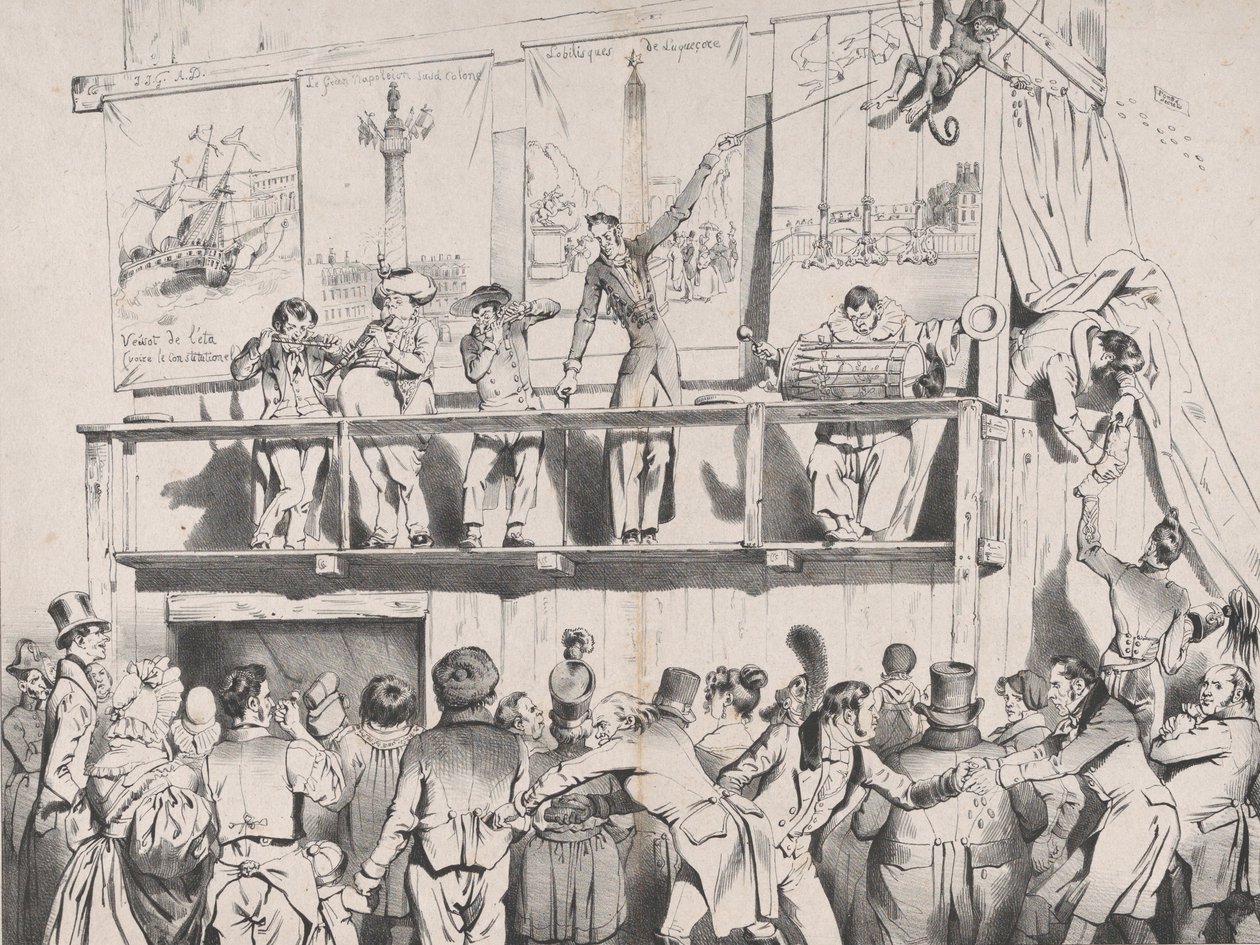 Zing!叮！大政治家的表演，1833年8月。 作者 让·伊格纳斯·伊西多尔·杰拉德