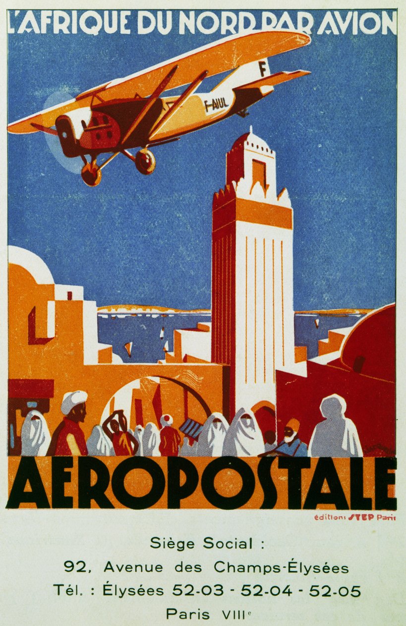 Aeropostale（航空邮件），与北非的航空联系，广告牌，法国 作者 让·杰奎琳