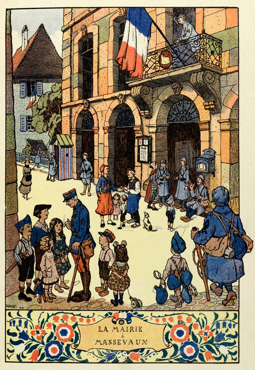 三色天堂；1918 年的马塞沃市政厅； 作者 让·雅克 (1873 1951) 华尔兹