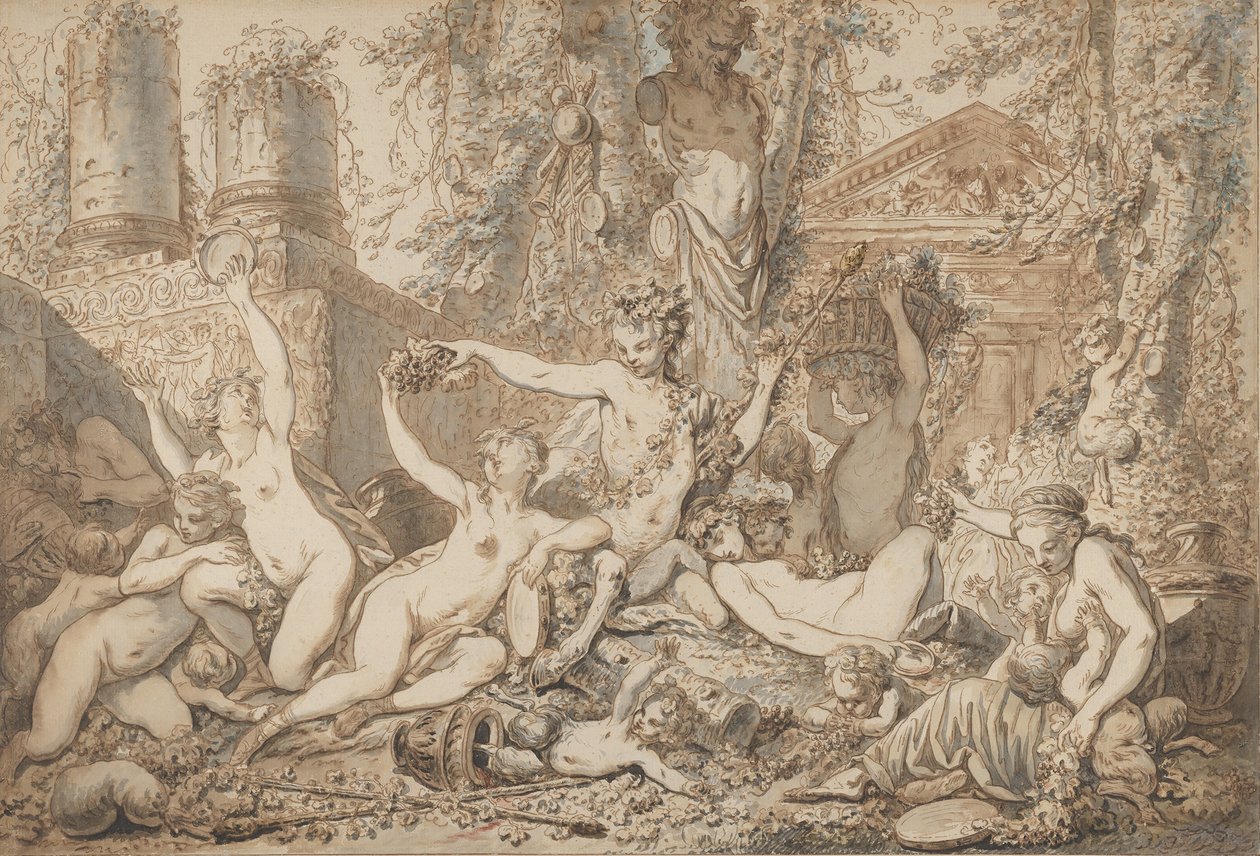 Bacchanal，约1765-66。 作者 让·雅克·弗朗索瓦·勒·巴比耶