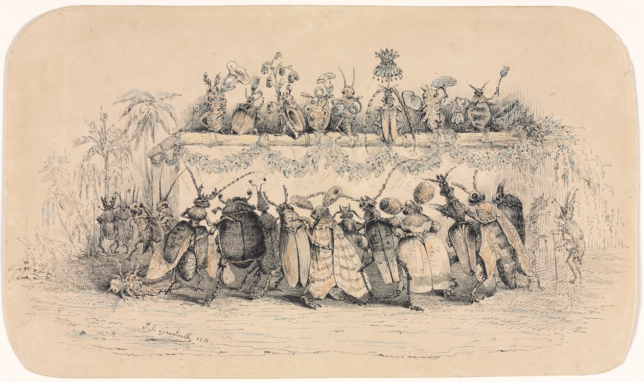 昆虫球，1835年。 作者 让-雅克·格兰维尔