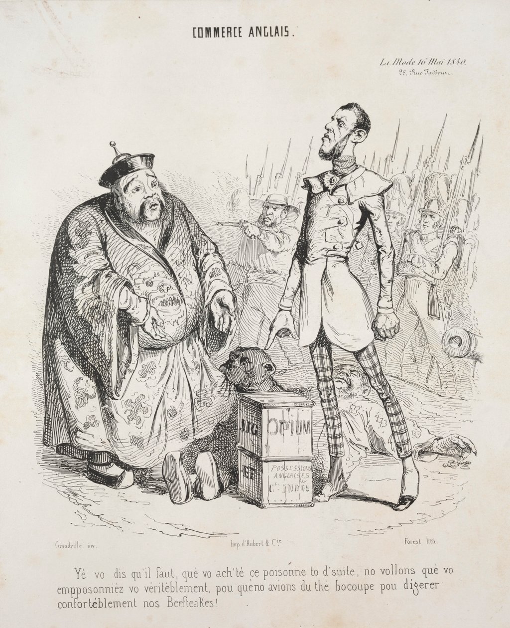 英国贸易。 Yévo说，有必要，您必须购买此有毒物质以遵循...，1840。 作者 让-雅克·格兰维尔