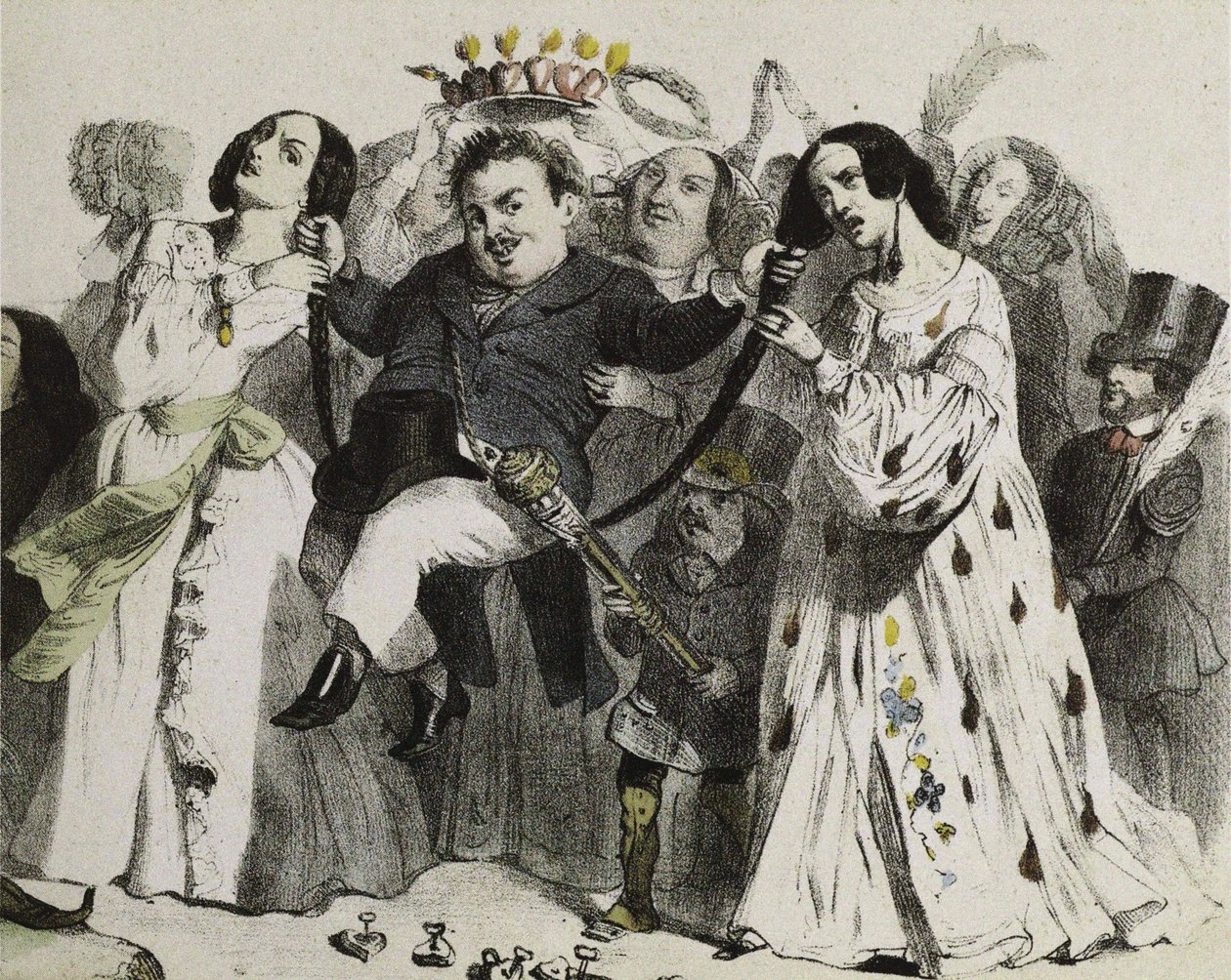 奥诺雷-德-巴尔扎克，我国最多产的作家，由妇女支持并加冕，1839年。 作者 让-雅克·格兰维尔