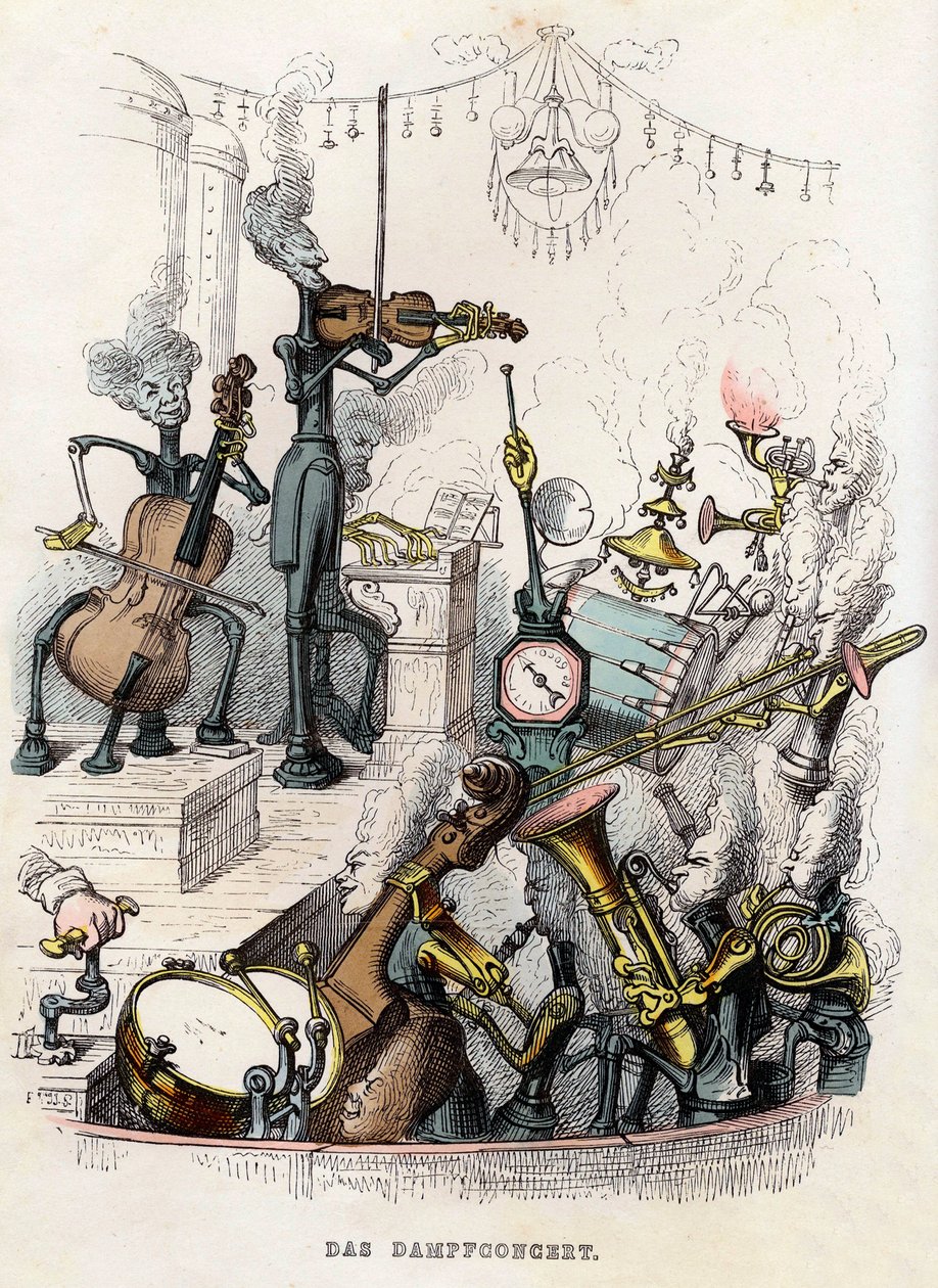 蒸汽音乐会，1844年。   作者 让-雅克·格兰维尔