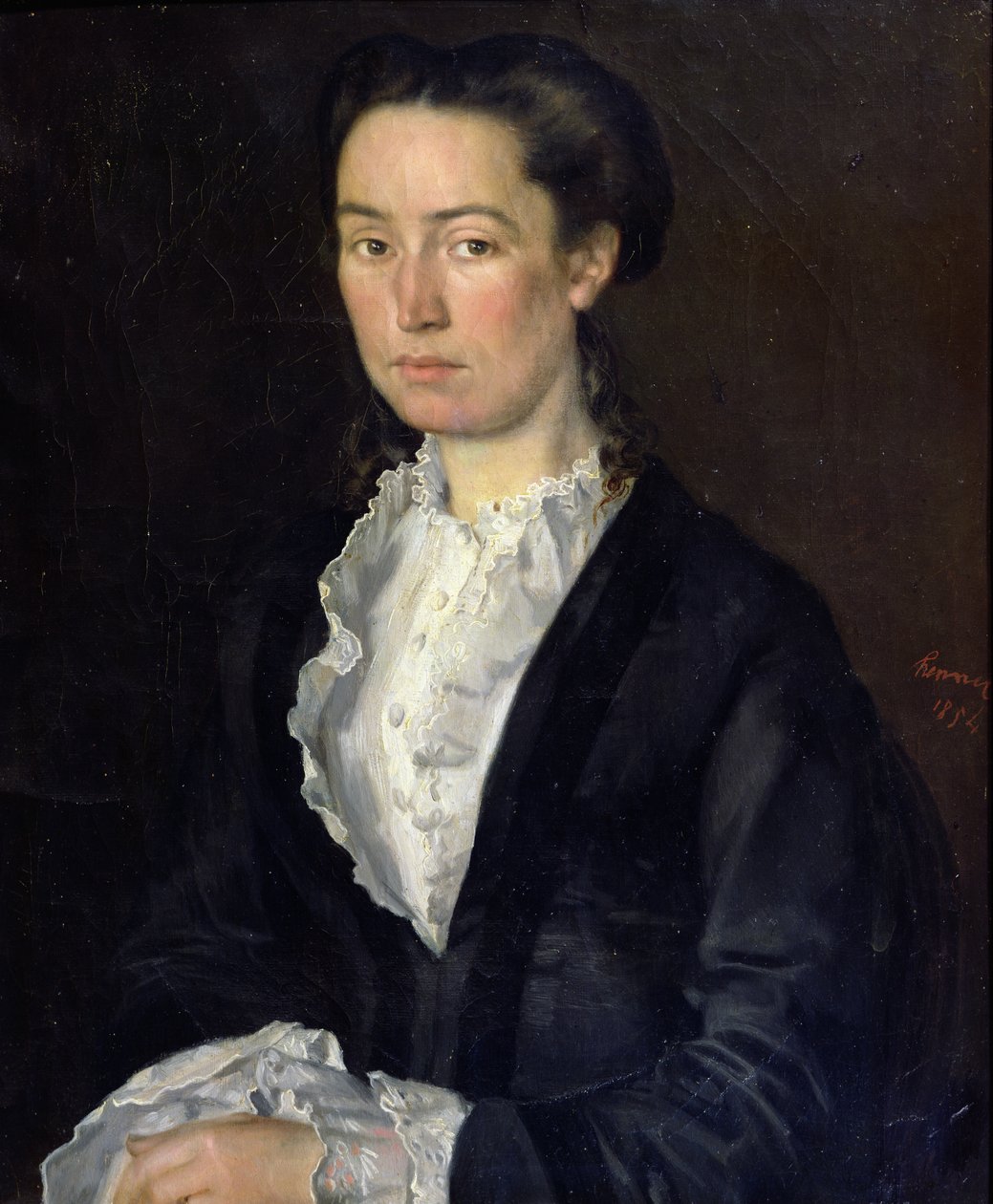 1854年AdélaédeMathildeRousseaux的肖像， 作者 让-雅克·亨纳